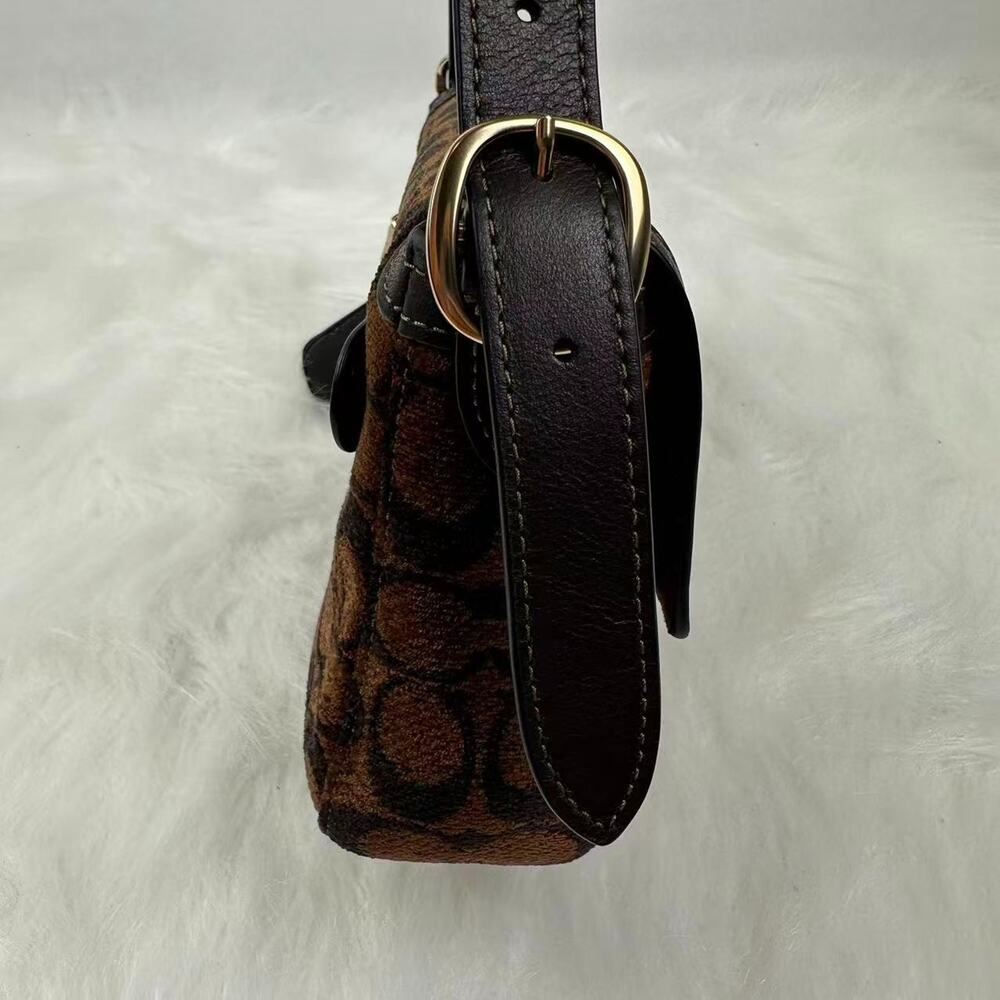 Coach Etta Small Flap Shoulder Bag Signature Chenille CCV65 2025 New Release NWT - Picture 7 of 12